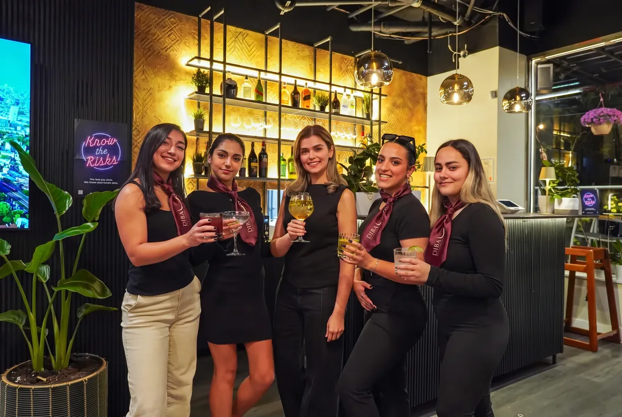 Guests celebrating together at Diba