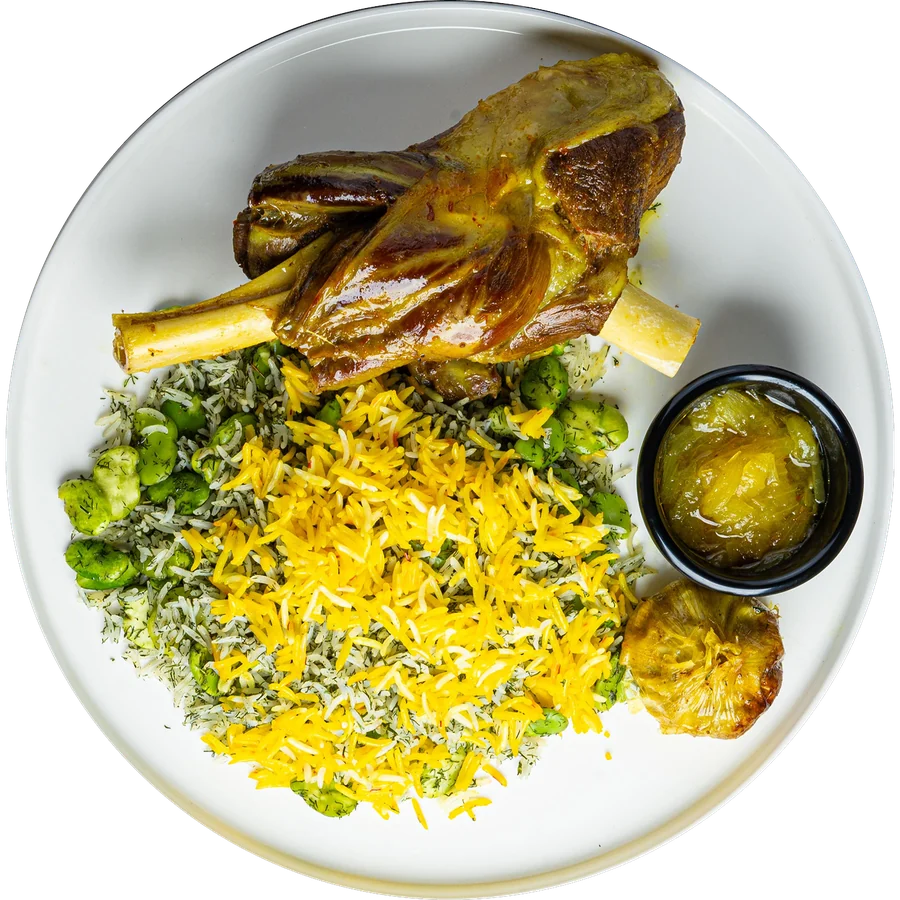 Lamb Shank with Dill Rice